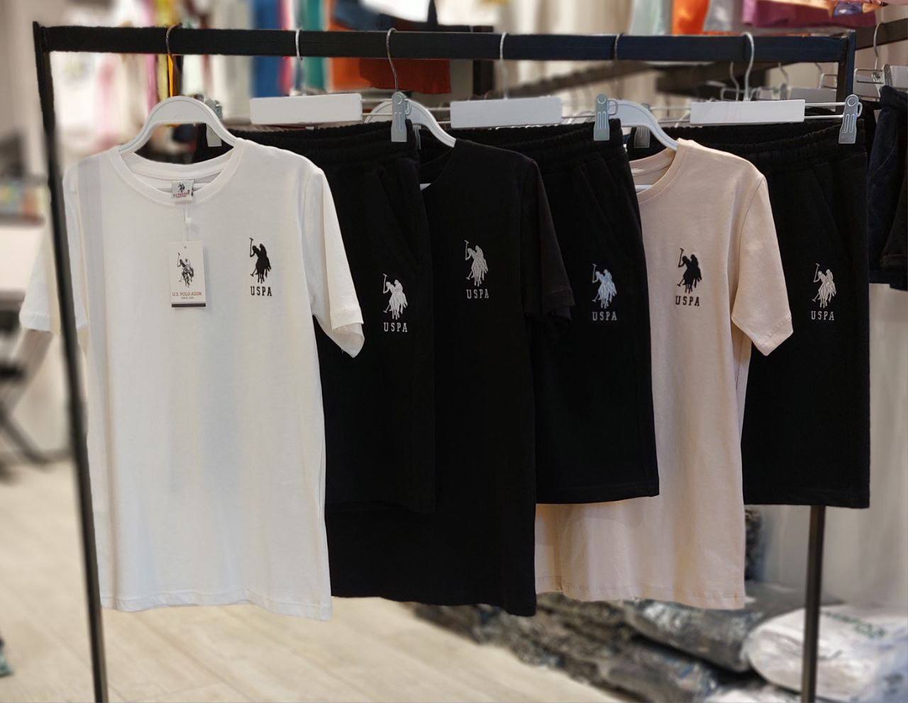 Beyaz Polo Model Şortlu Takım