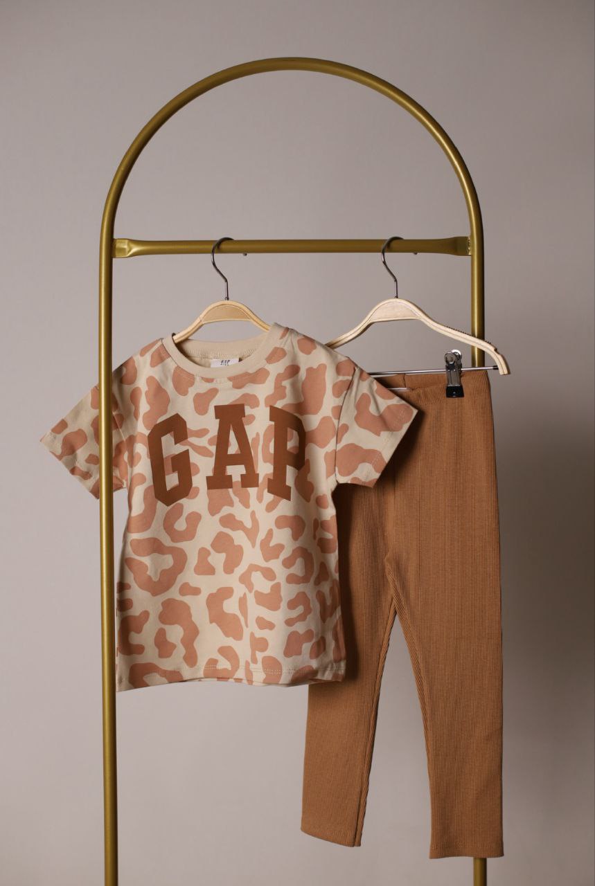 Leoparlı KAHVERENGİ Gap Taytlı Takım