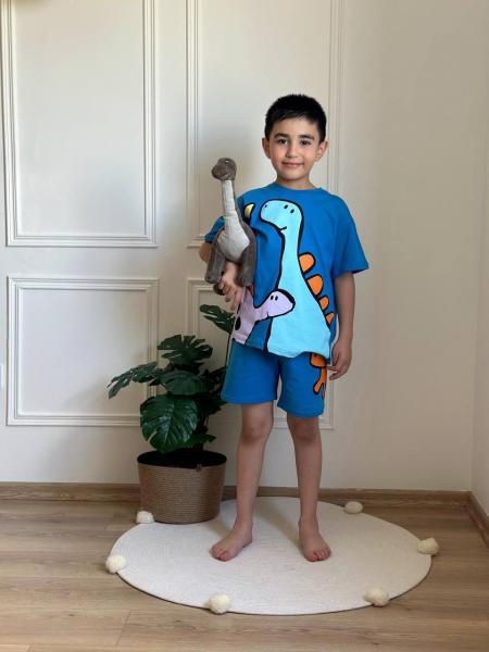 Dino Baskılı Şortlu Takımı